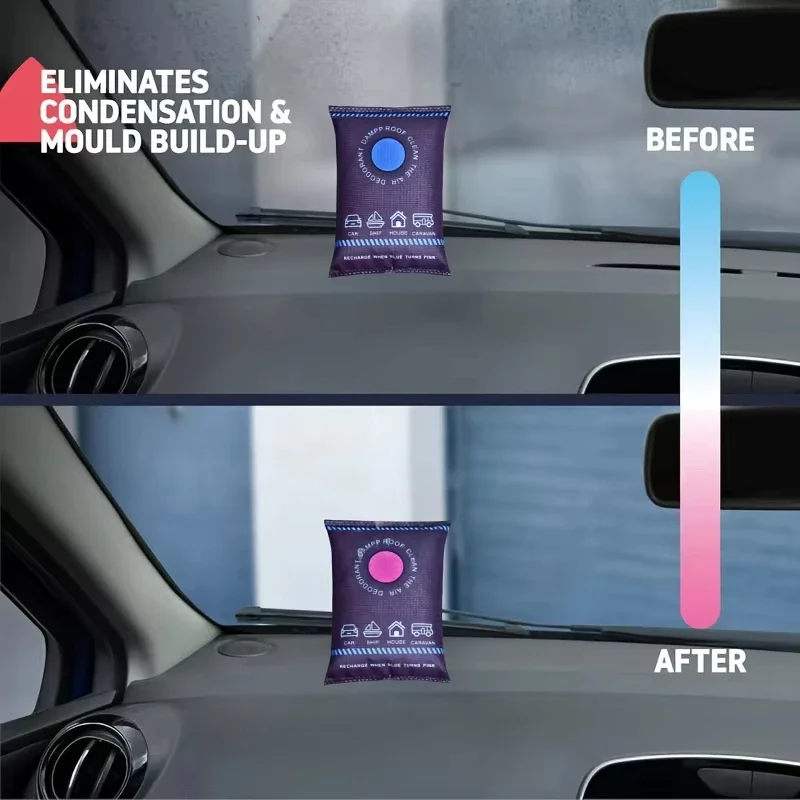 100g Reusable Silicone Car Dehumidifier Bag Silica Gel Moisture Absorber Multifunction Silica Gel/Mineral With Color Indicate - Image 3