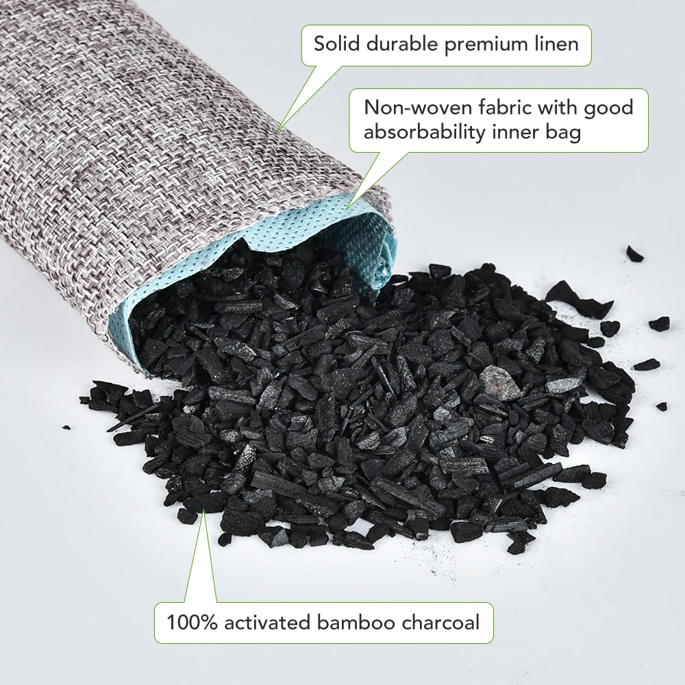 10pcs Natural Bamboo Charcoal Bags Air Purifying Activated Charcoal Odor Absorber Moisture Odor Eliminator for Car Closet Shoes - Image 3