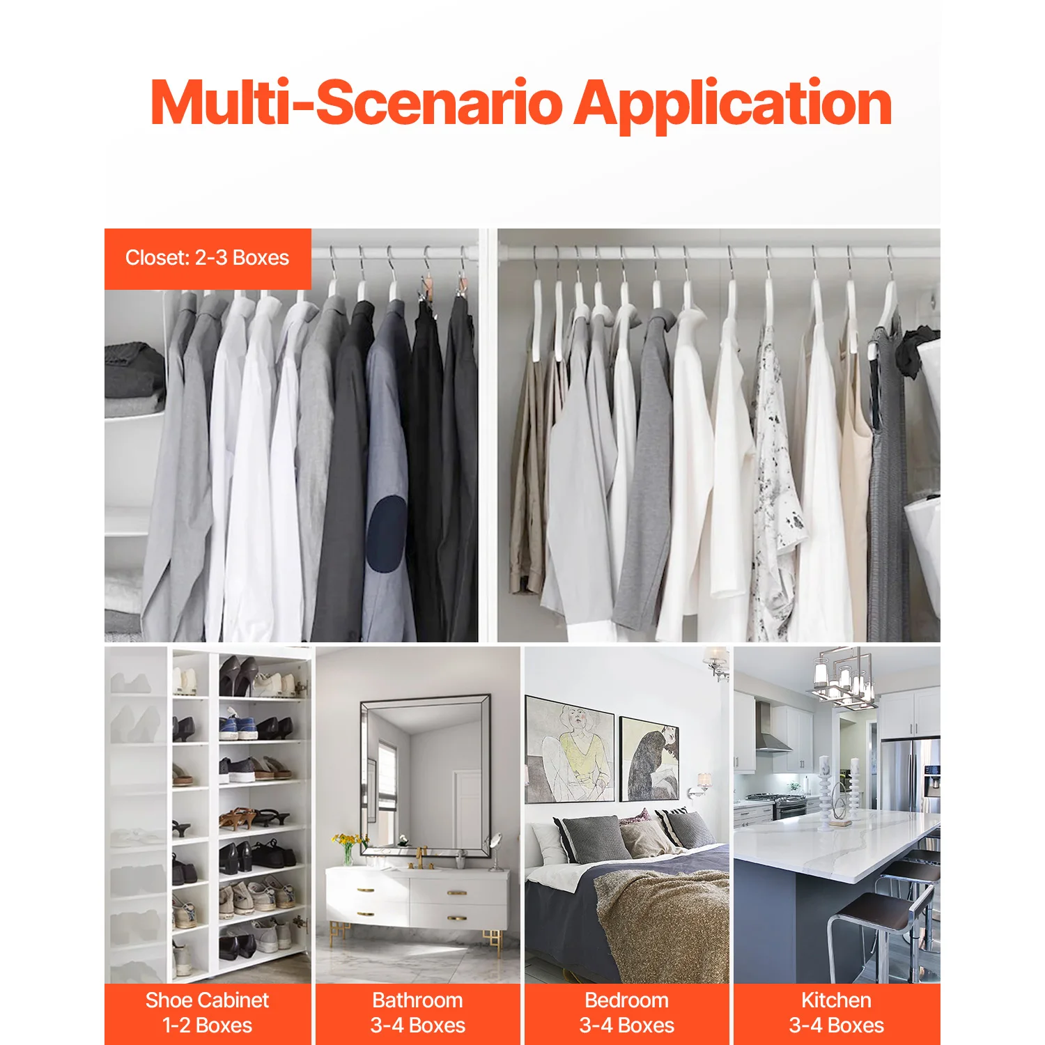 VEVOR Moisture Absorber Boxes 10.8 oz Humidity Absorber Boxes Fragrance Free Dehumidifier for Bathroom Closet Kitchen 6 Pack - Image 2